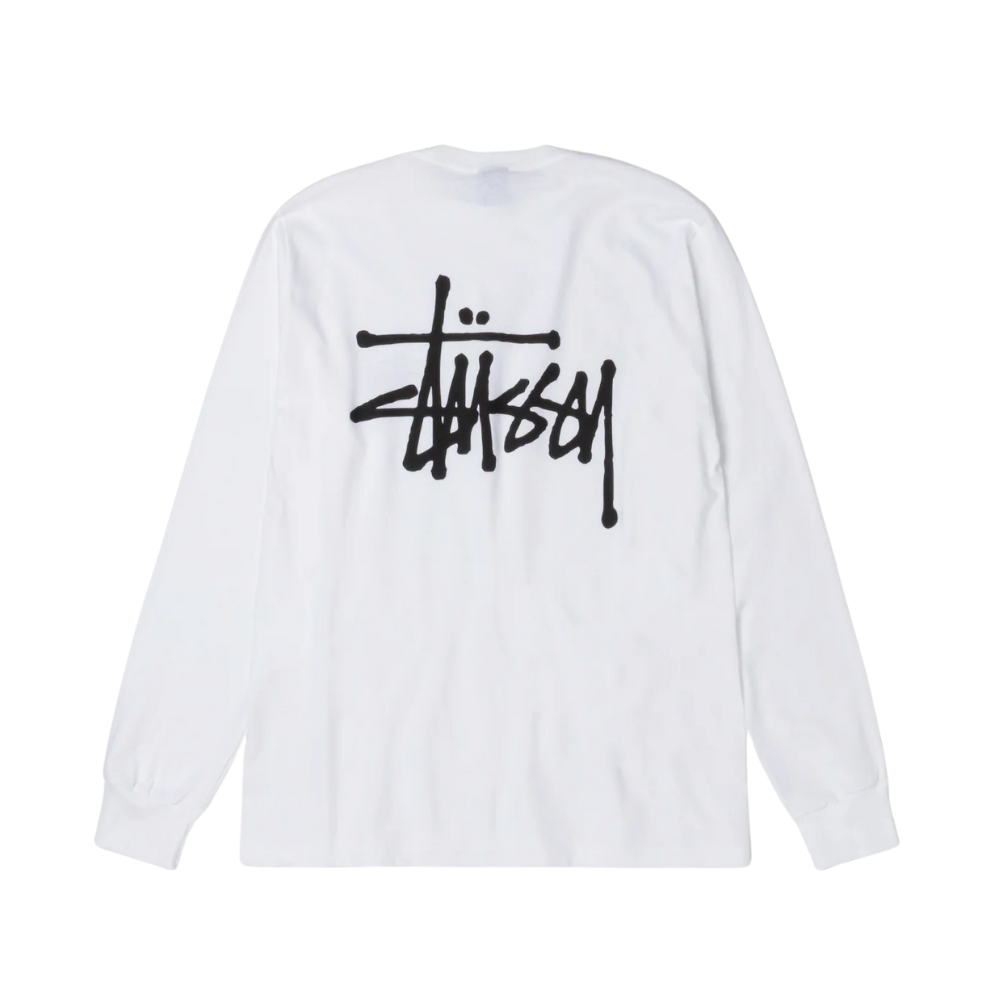 Basic Stussy LS tee white back