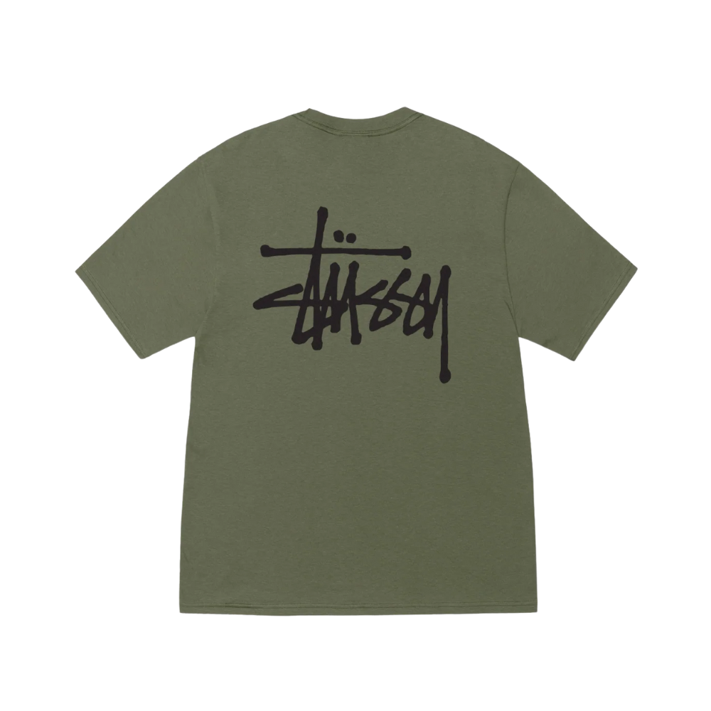 Basic stussy tee olive back