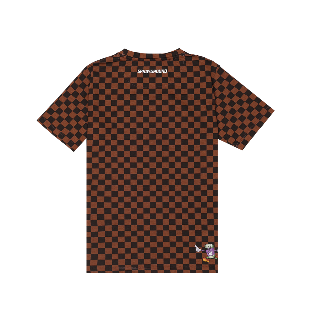 SPRAYGROUND GET OUT BEAR CHECKERED REGULAR T-SHIRT