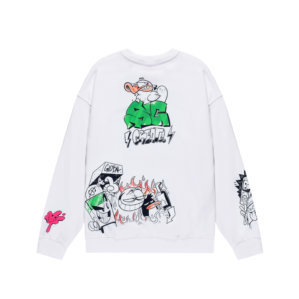 SPRAYGROUND CREATE YOUR WORLD OVER CREW LONG SLEEVE TEE