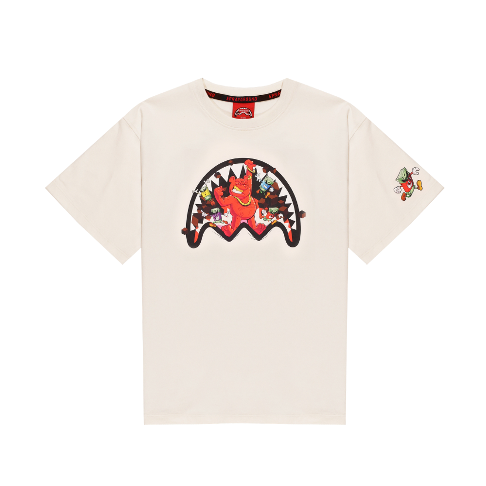 SPRAYGROUND GET OUT BEAR OVER T-SHIRT IVORY
