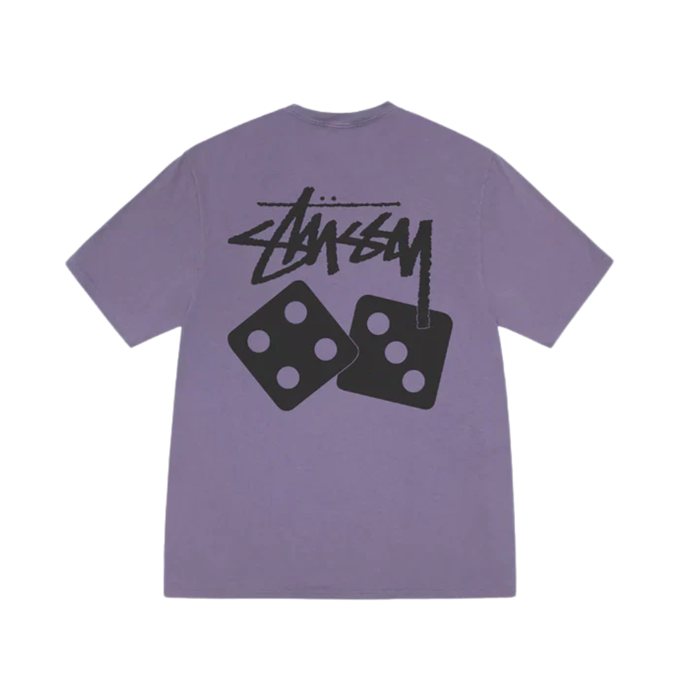 Stussy dice pigment dyed tee grape back view