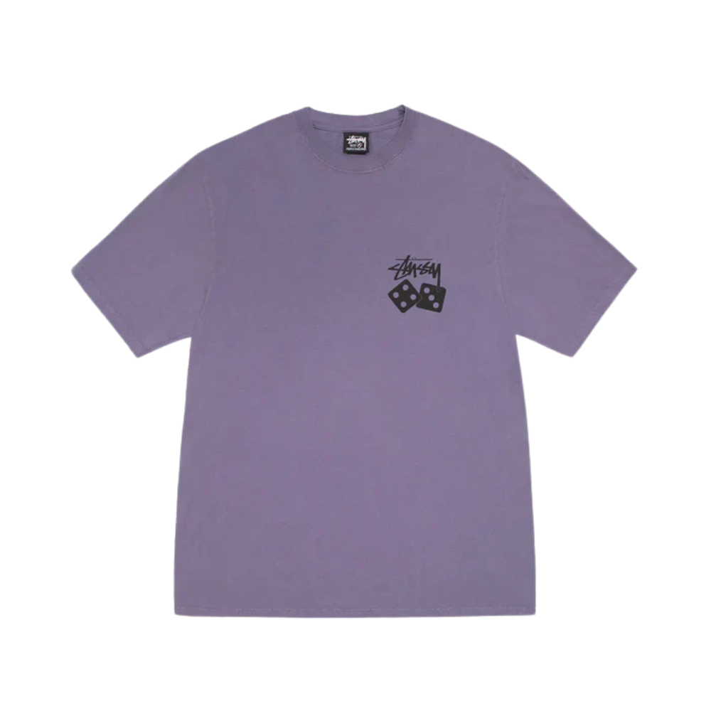 Stussy dice pigment dyed tee grape front view