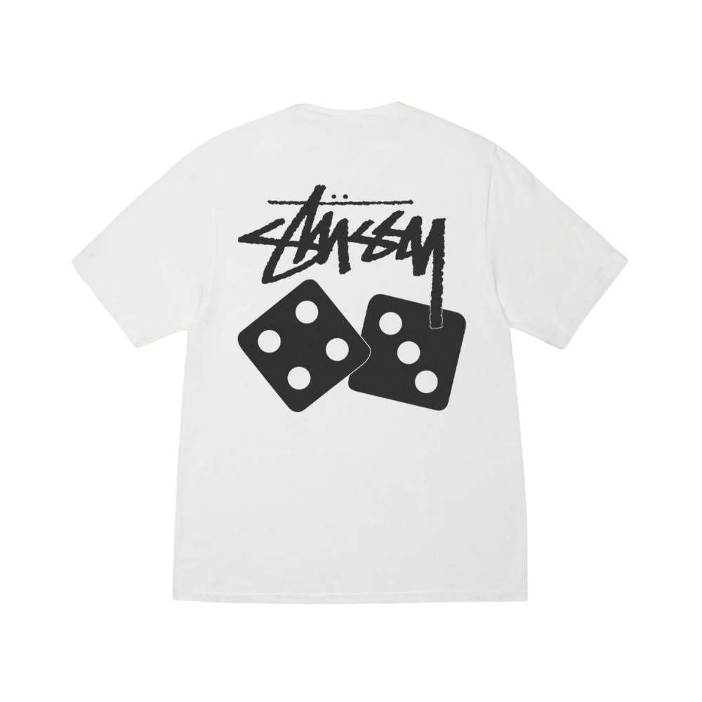 Stussy dice pigment dyed tee natural back view