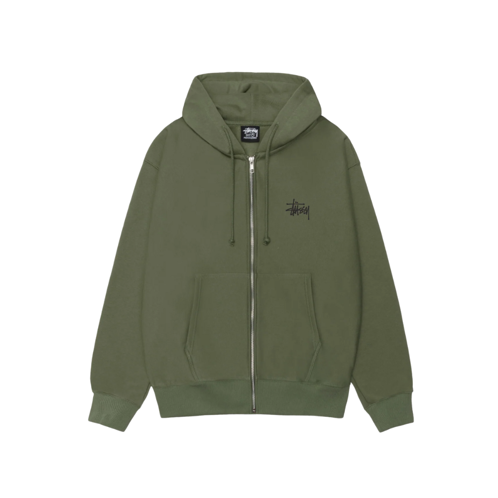 stussybasicziphoodieolivefront