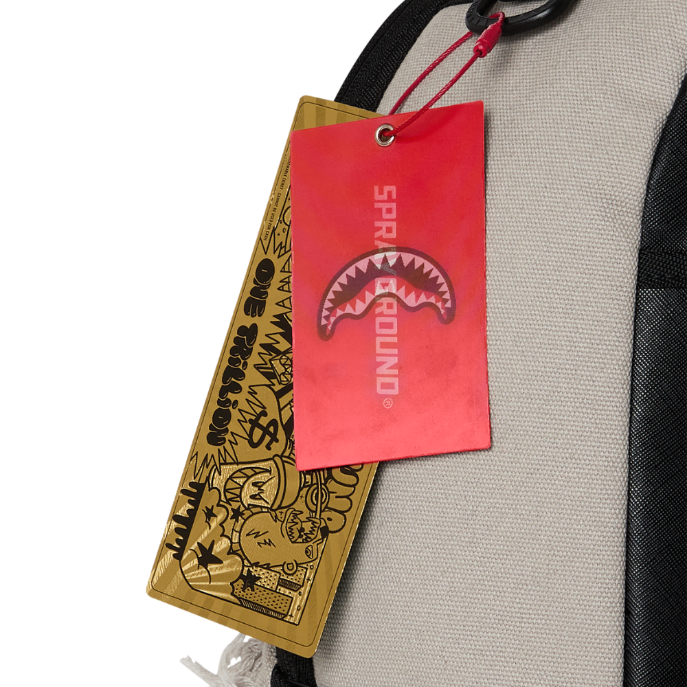 Sprayground Cream Denim Tear Shark DLXSV Backpack