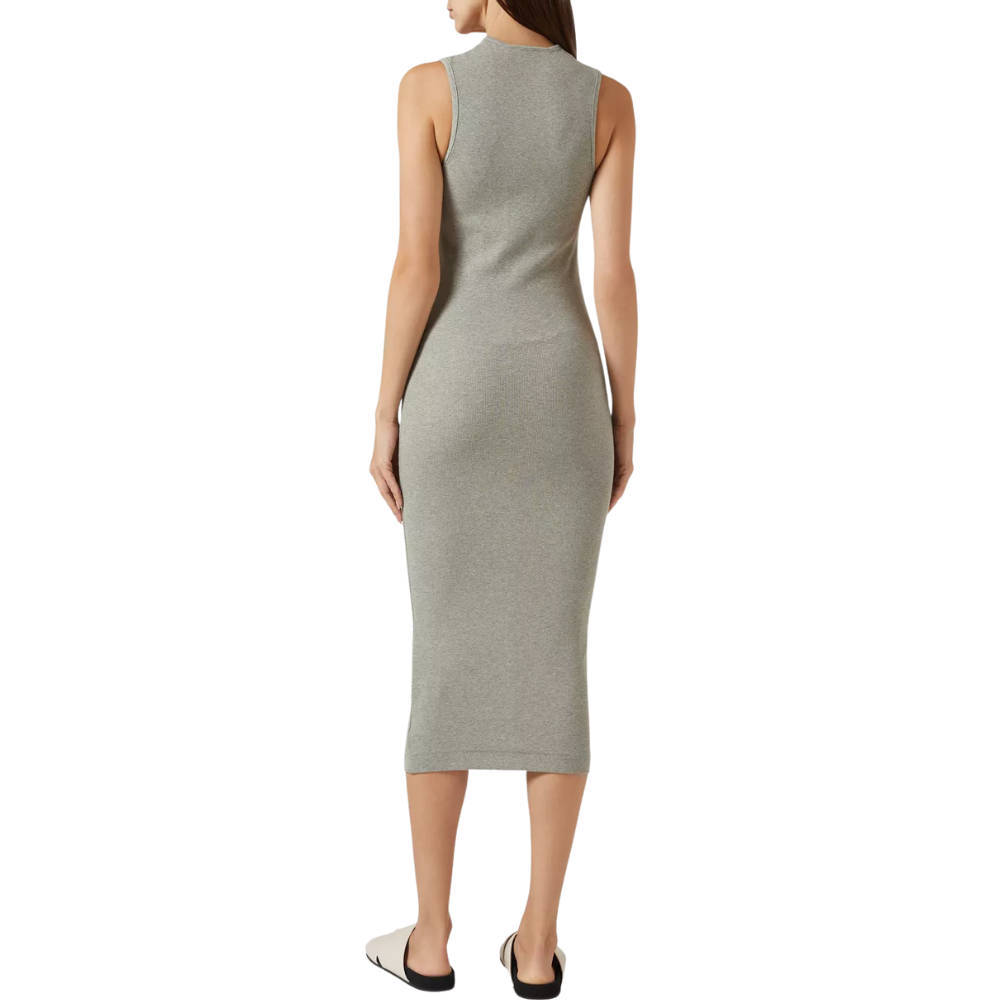 Fear of God Essentials Logo Tank Dress in Rib-knit Concrete Heather