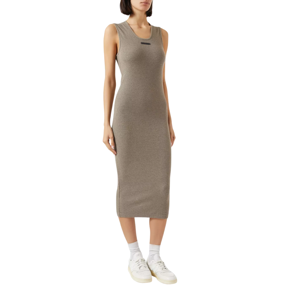 Fear of God Essentials Logo Tank Dress in Rib-knit Homestead