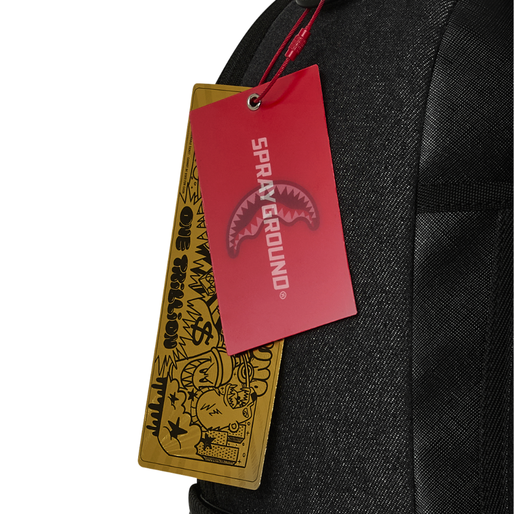 Sprayground Black Denim Tear Shark DLXSV Backpack