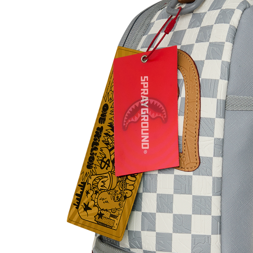 Sprayground Embossed Check Cream DLXSV Backpack