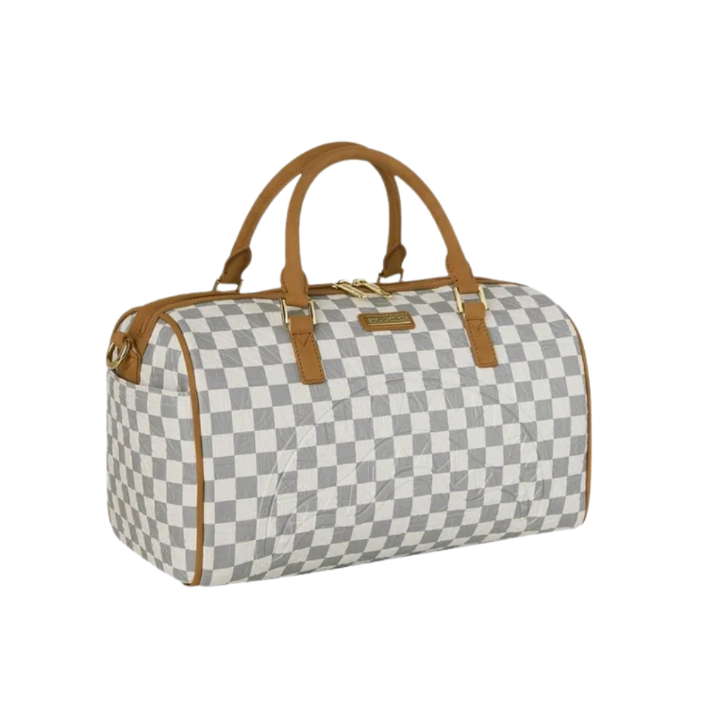 Sprayground Graff Embossed Cream Check Mini Duffle