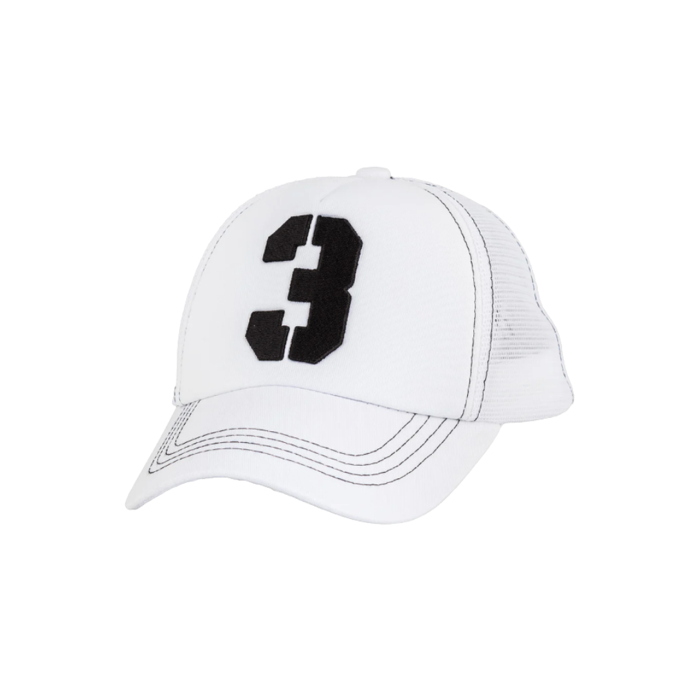 Number 3 White Cap