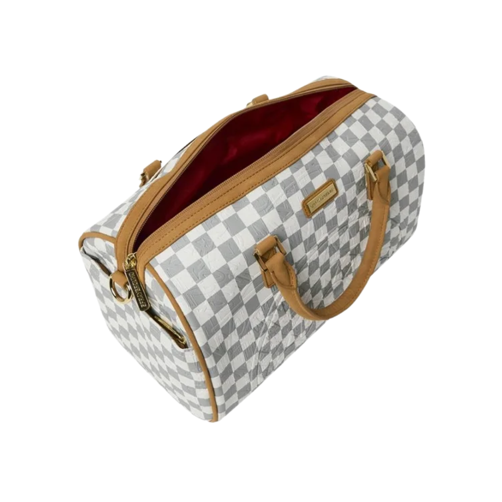 Sprayground Graff Embossed Cream Check Mini Duffle