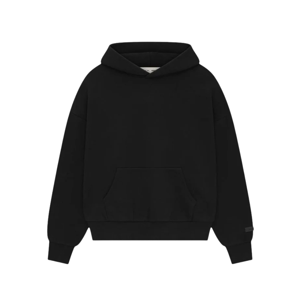 Fear of God Essentials Classic Hoodie in Core Fleece Vintage Black
