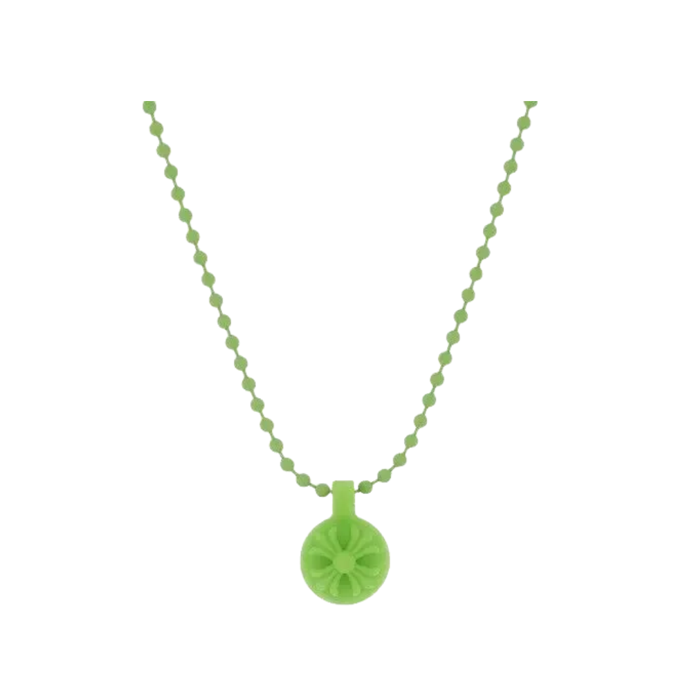 Chrome Hearts Crossball Charm Necklace | Pink & Green