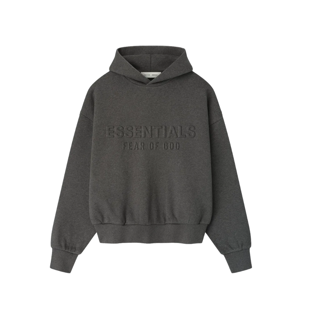Fear of God Essentials Embossed Essentials Classic Hoodie in Fleece Dark Grey
