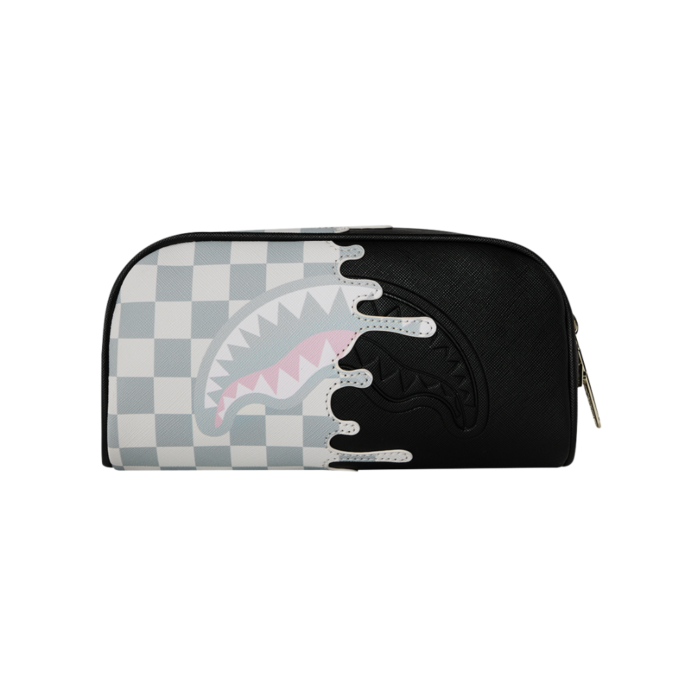 Sprayground Cream Check Side Drip Pouch