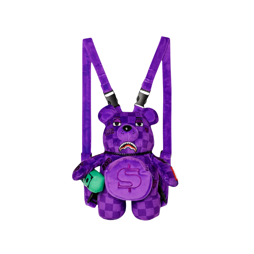 Sprayground Summer '25 Purple Shark Sharks In Paris Mini Bear Cub