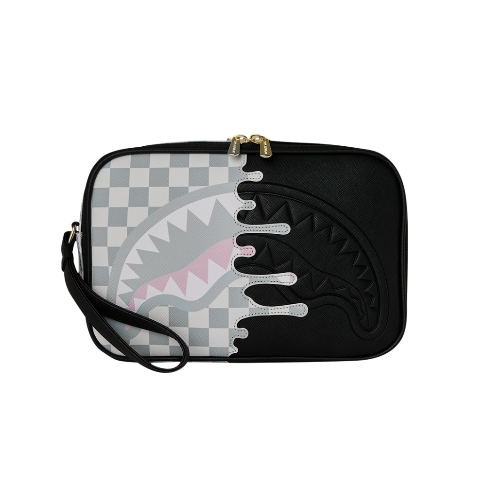 Sprayground Cream Check Side Drip Toiletry Brick