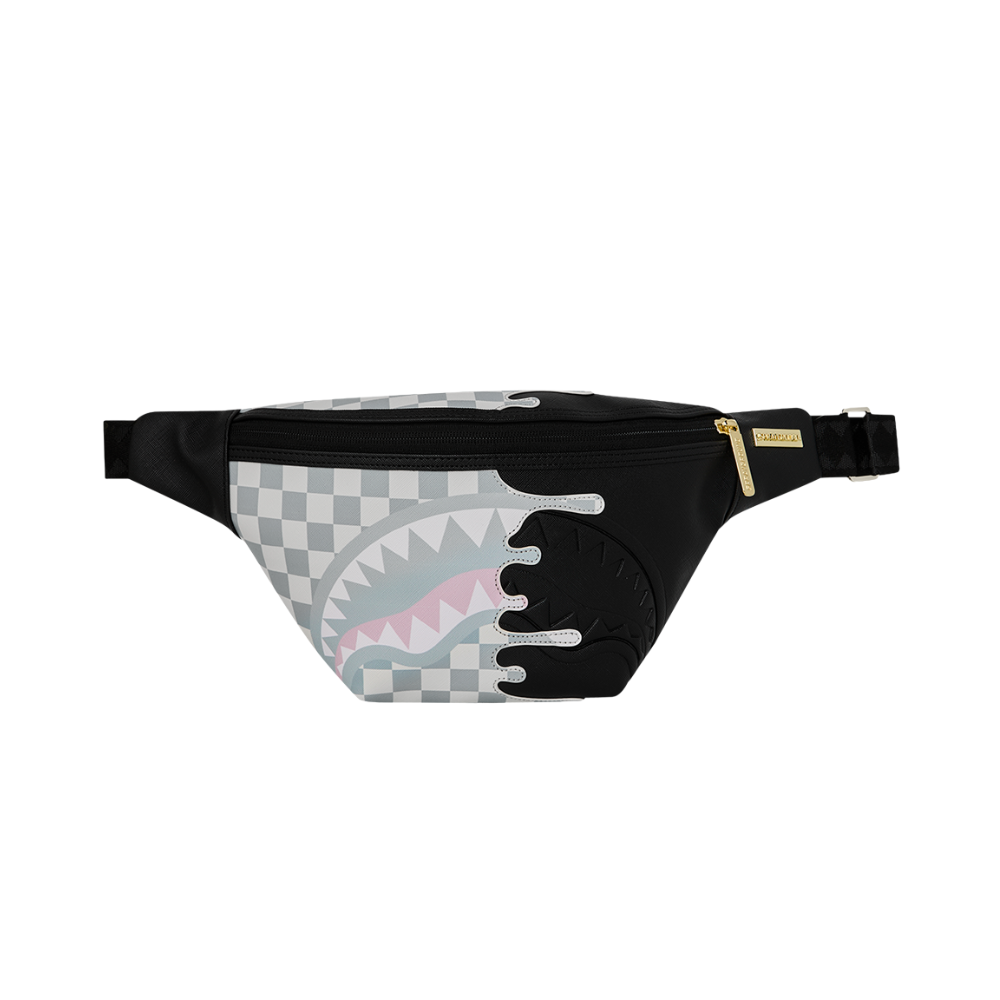 Sprayground Cream Check Side Drip Savvy Crossbody