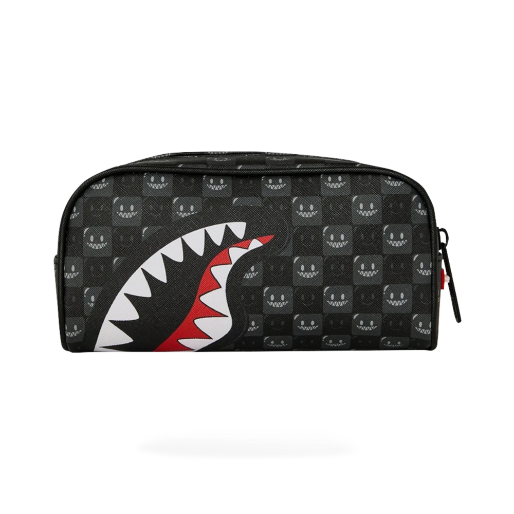 Sprayground Sharks In Paris WTF Bubbly Black Check Pencil Pouch