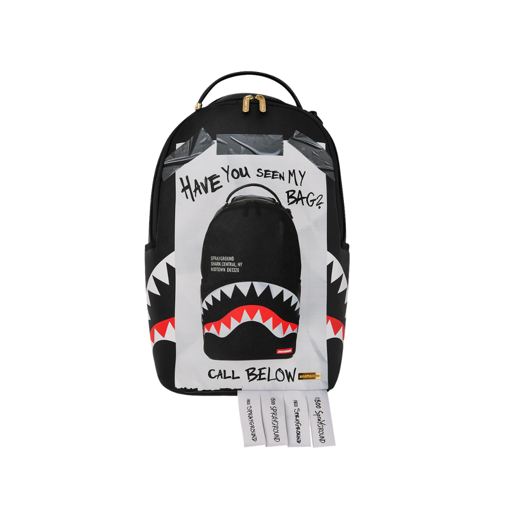 Sprayground Missing Bag Flyer On Bag With Real Cut Strips Backpack