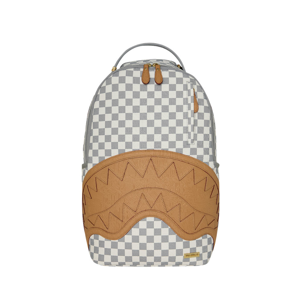 Sprayground Embossed Check Cream DLXSV Backpack