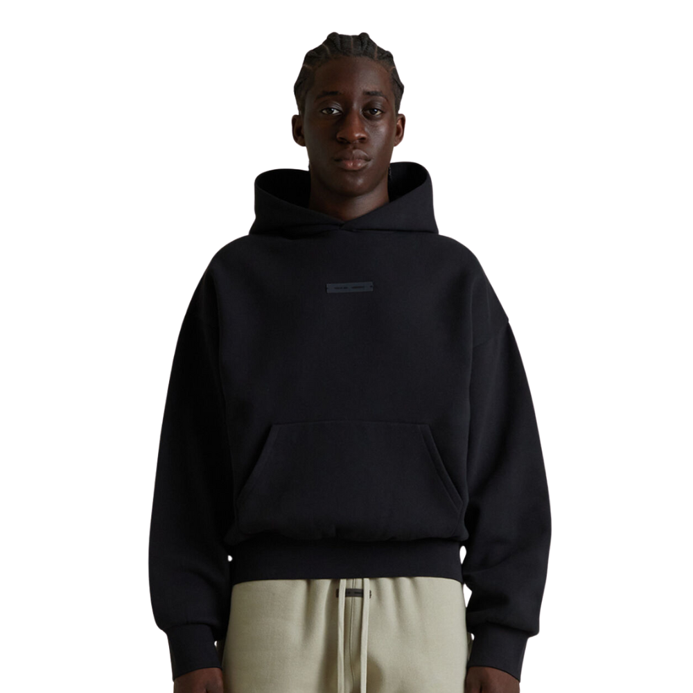 Fear of God ESSENTIALS Jet Black Classic Fleece Hoodie