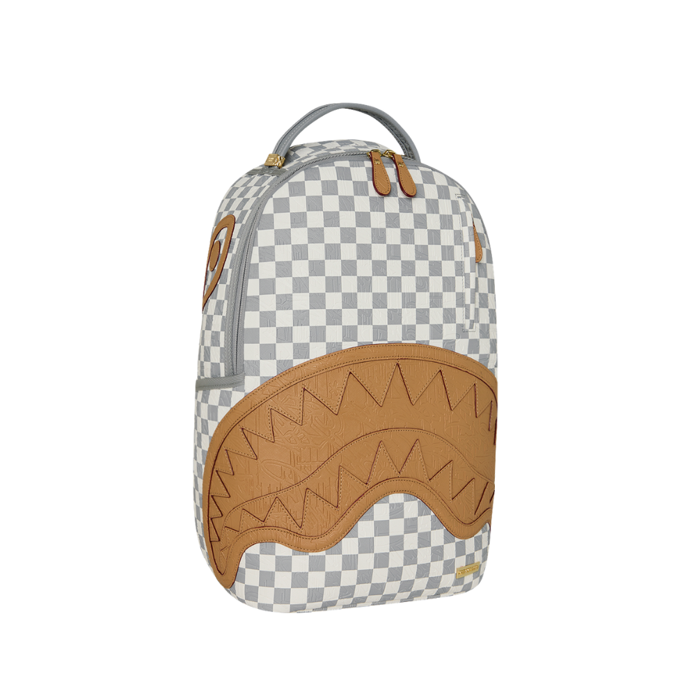 Sprayground Embossed Check Cream DLXSV Backpack