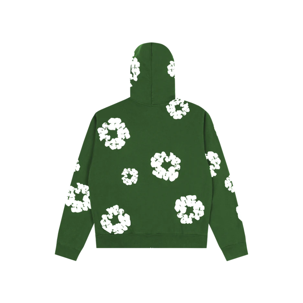 Denim Tears Cotton Wreath Zip Green Hoodie