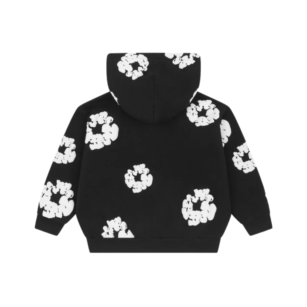 Denim Tears Kids Cotton Wreath Zip Hoodie Black