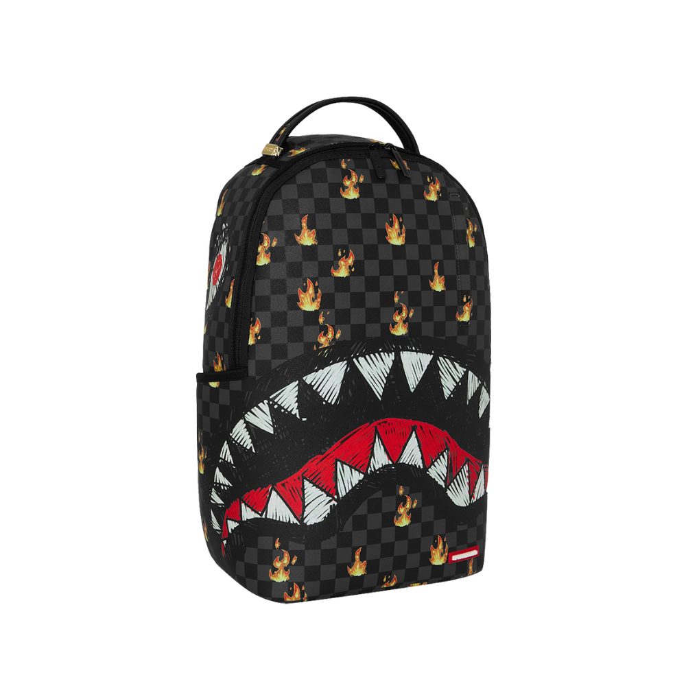 Sprayground Scribble Fire Check DLXSV Backpack