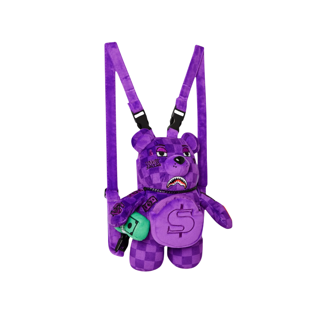 Sprayground Summer '25 Purple Shark Sharks In Paris Mini Bear Cub