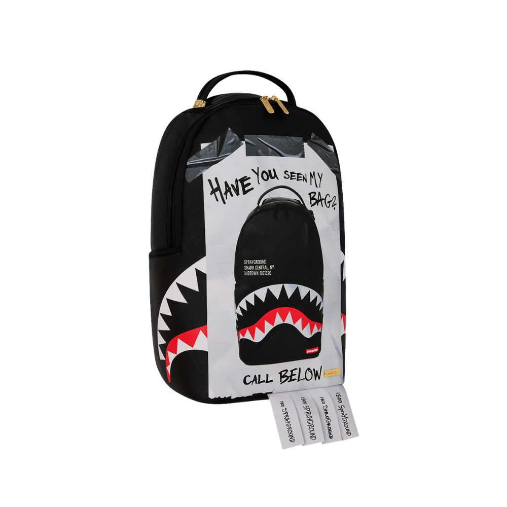 Sprayground Missing Bag Flyer On Bag With Real Cut Strips Backpack