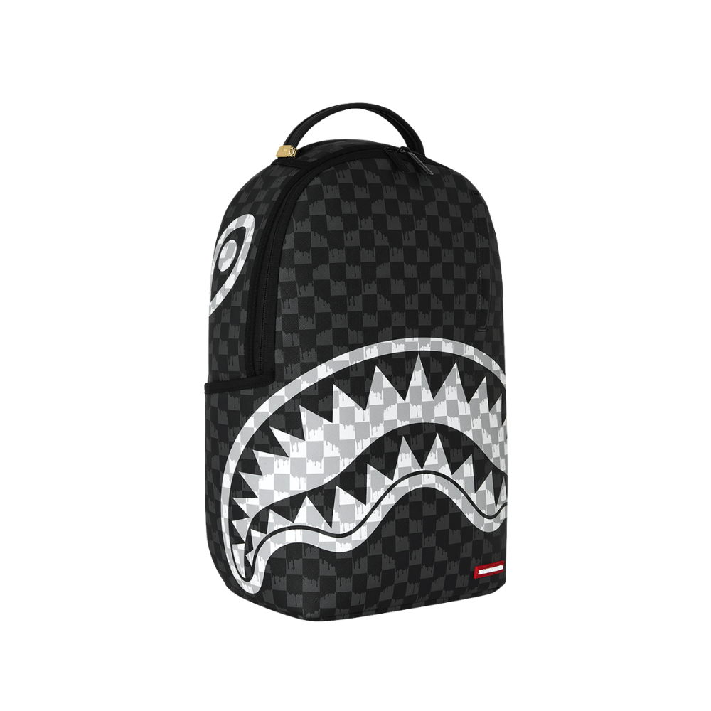 Sprayground Black And White Drip Check DLXSV Backpack