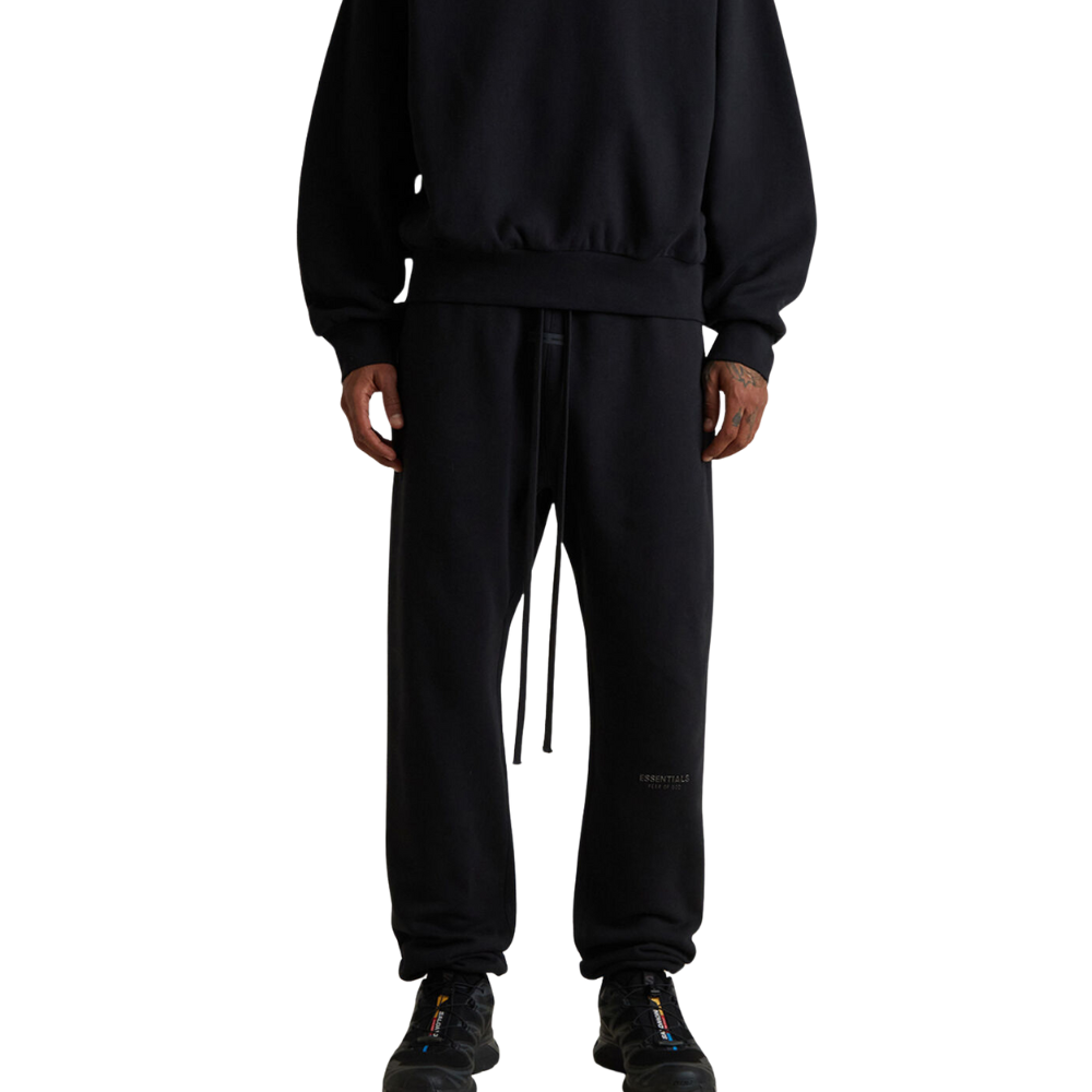 Fear of God ESSENTIALS Jet Black Core Fleece Vintage Sweatpants