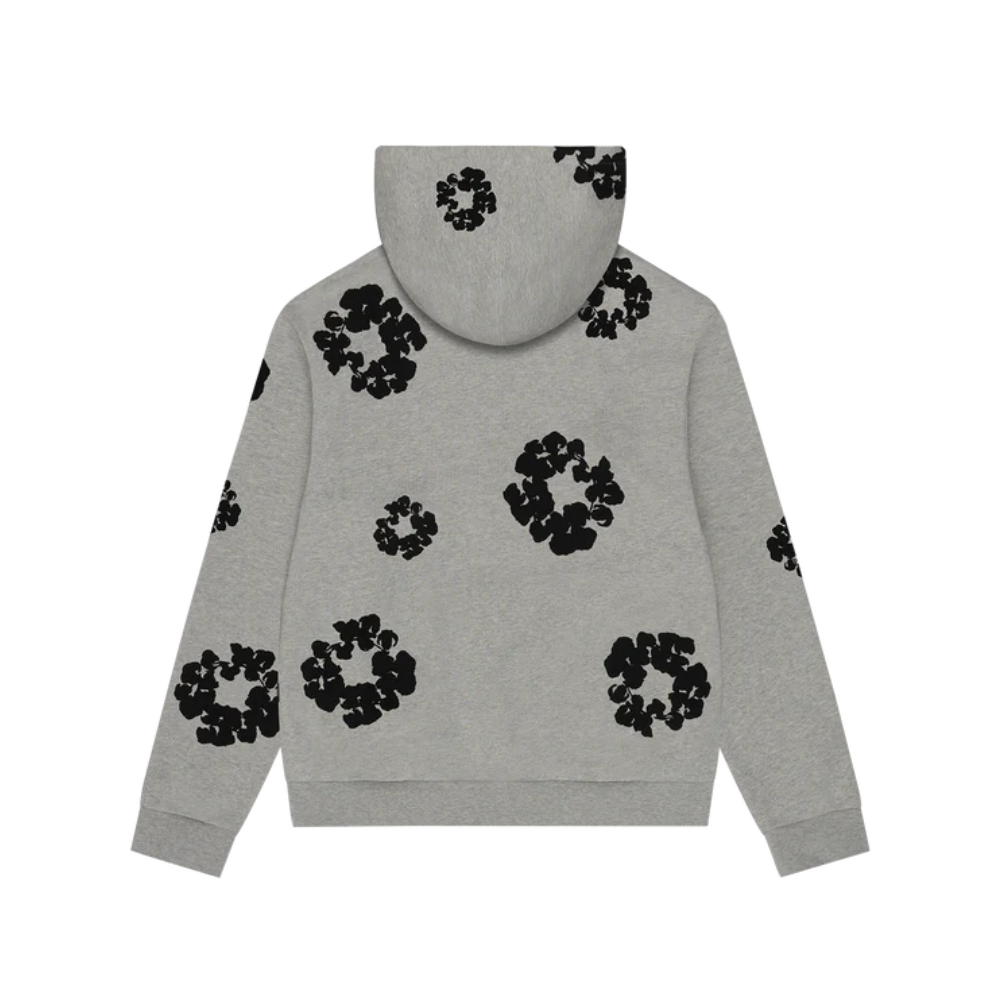 Denim Tears Black Cotton Wreath Hoodie Grey
