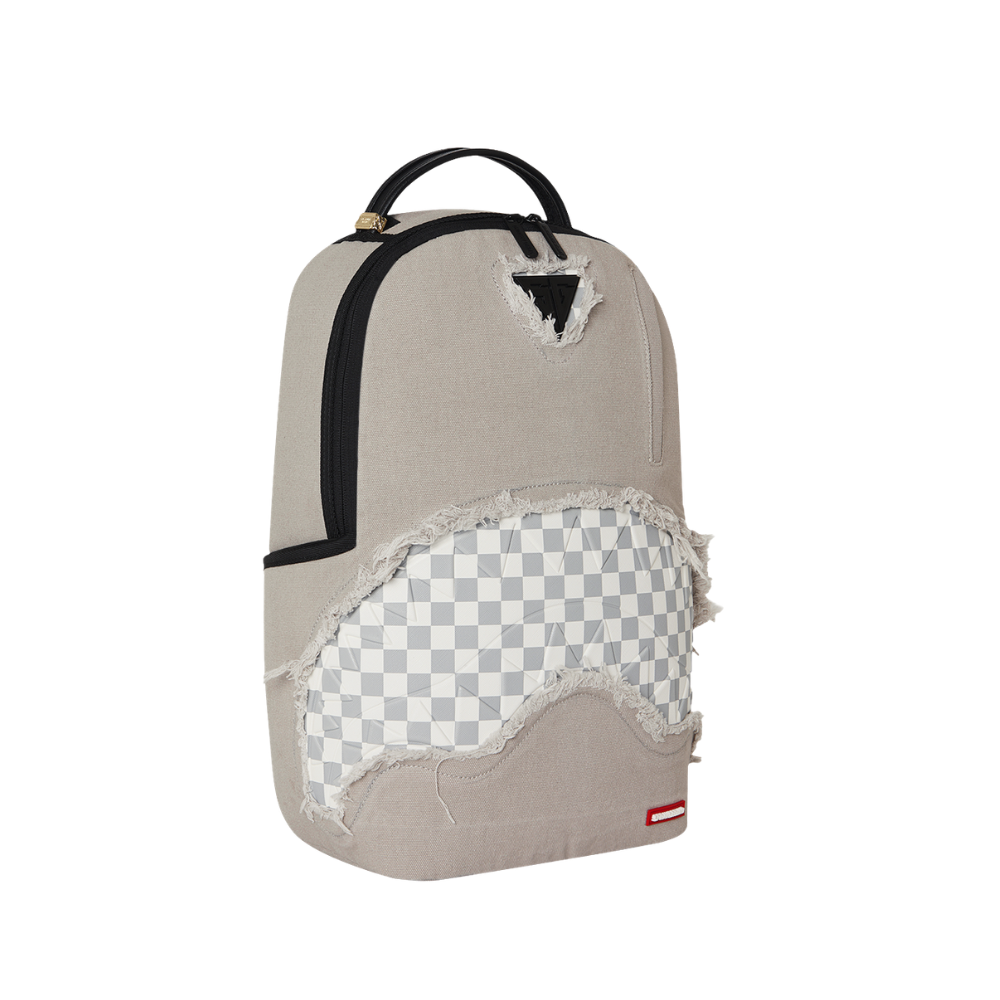 Sprayground Cream Denim Tear Shark DLXSV Backpack