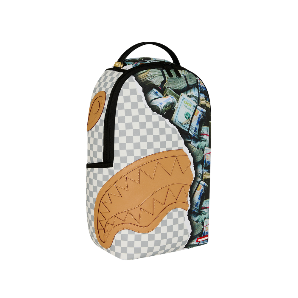 Sprayground Cream Check Full Of Cash DLXSV Backpack