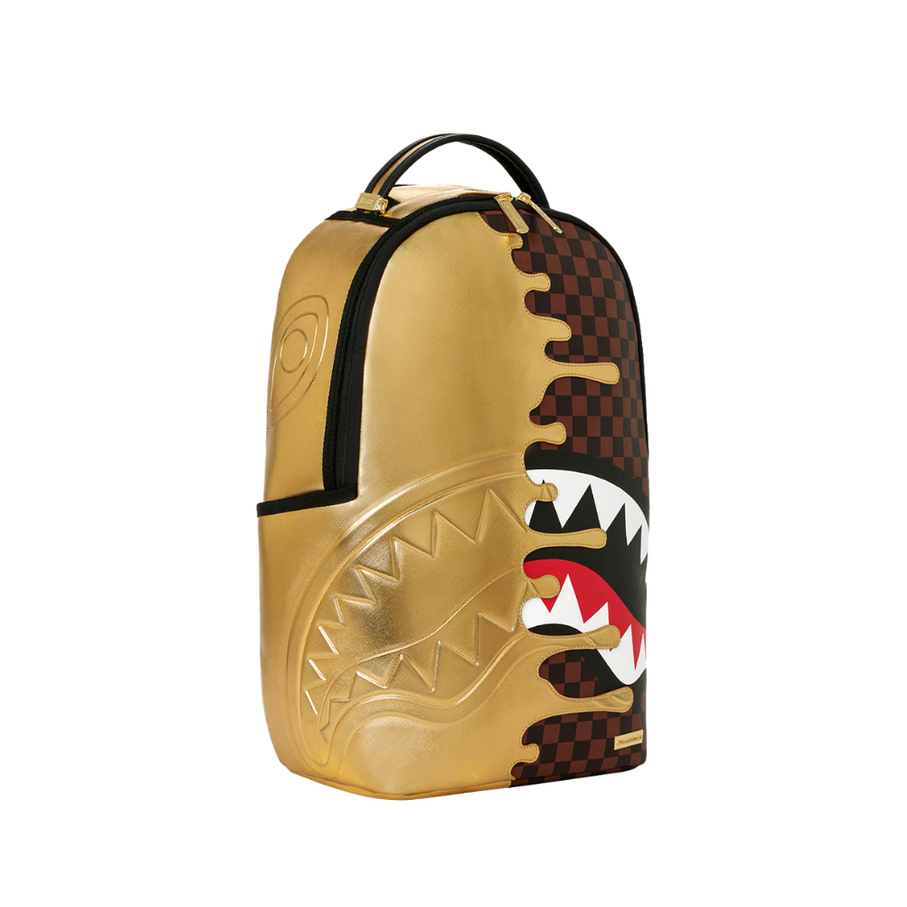 Sprayground Sharks In Paris Gold Drip DLXSV Backpack
