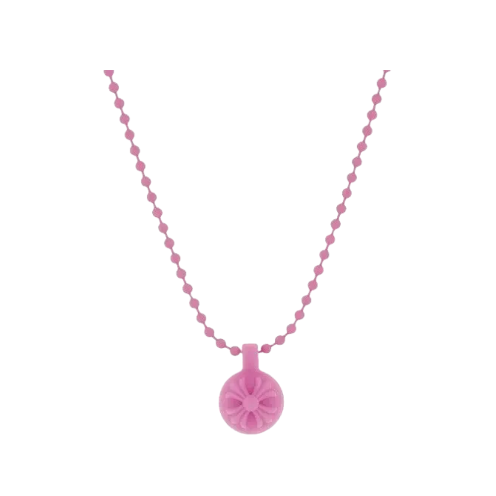 Chrome Hearts Crossball Charm Necklace | Pink & Green
