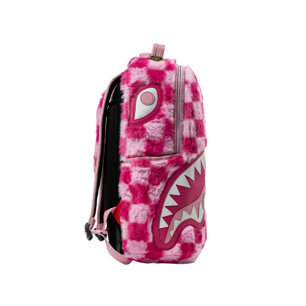 Sprayground Pink Fur Check Backpack