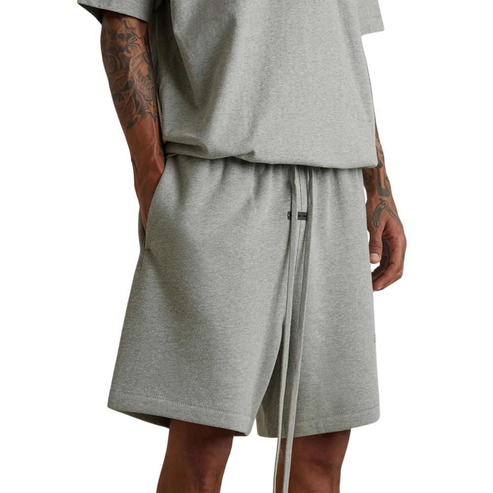 Fear of God ESSENTIALS Concrete Heather Soccer Fleece Sweat Shorts