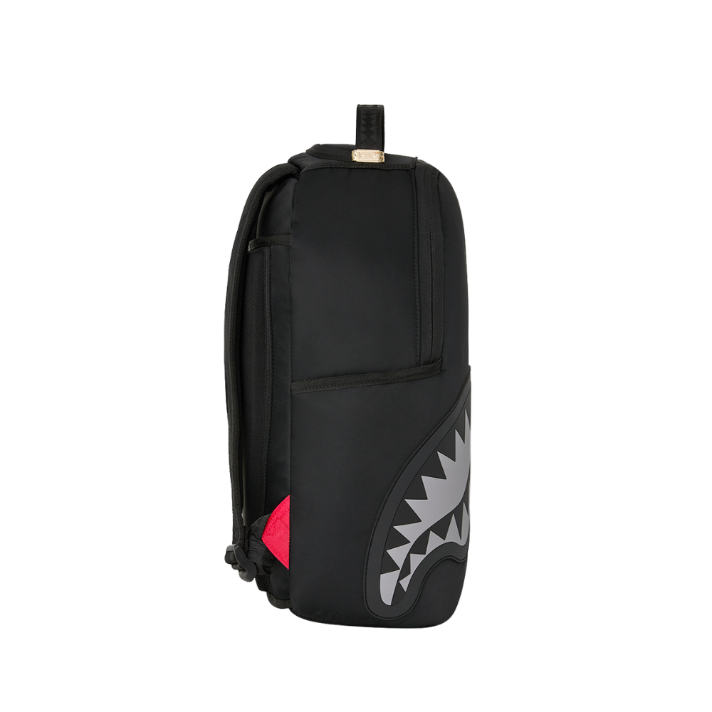 Sprayground Shark Central Black Nylon Gray Embossed DLXS Backpack