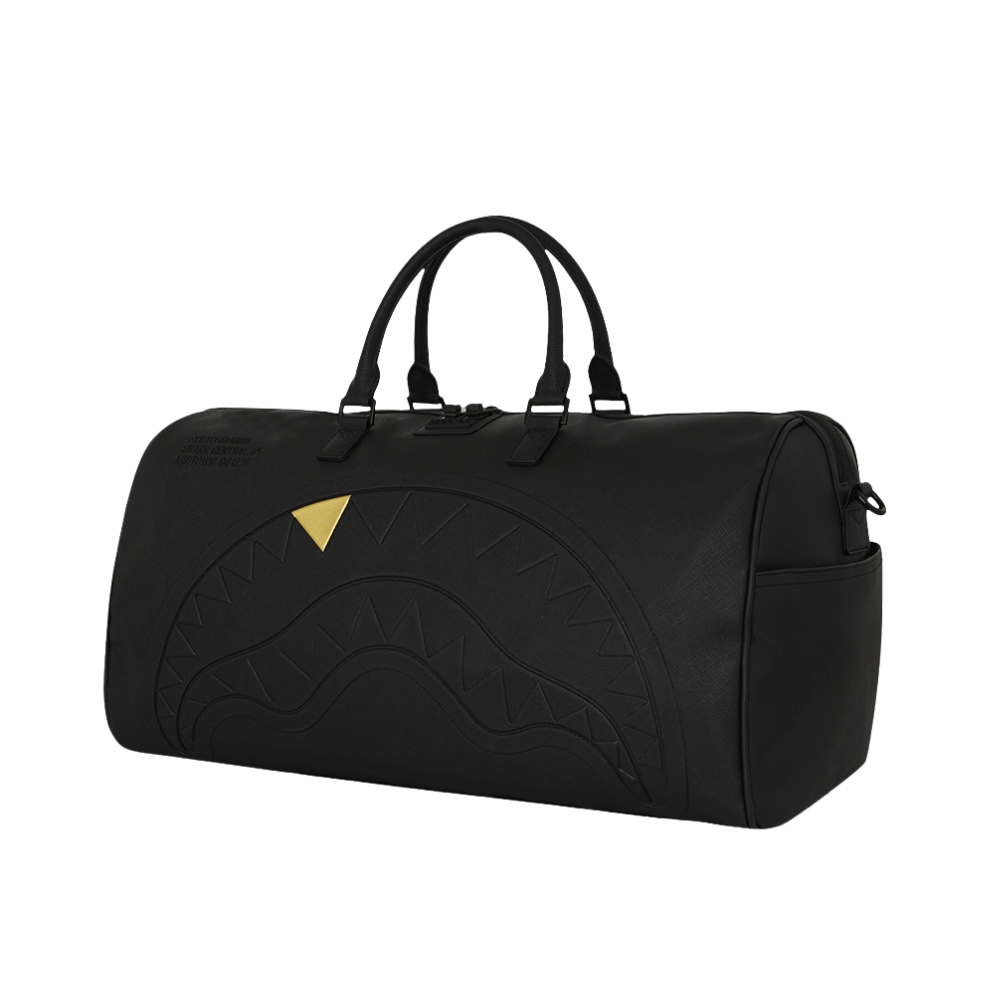 Sprayground Blacked Out Embossed Gold Tooth Duffle