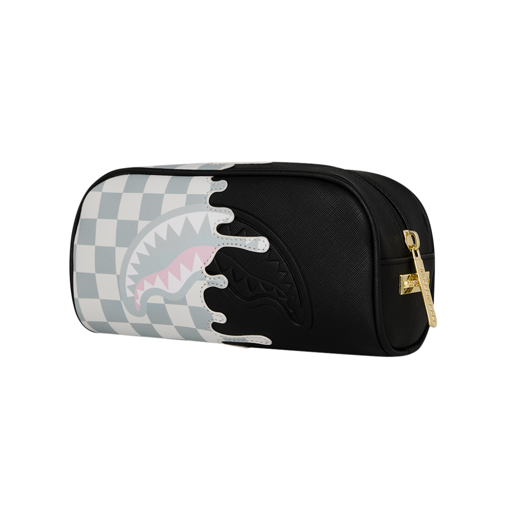 Sprayground Cream Check Side Drip Pouch