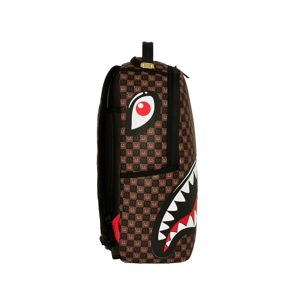 Sprayground Sharks In Paris WTF Bubble Brown Check DLXSV Backpack