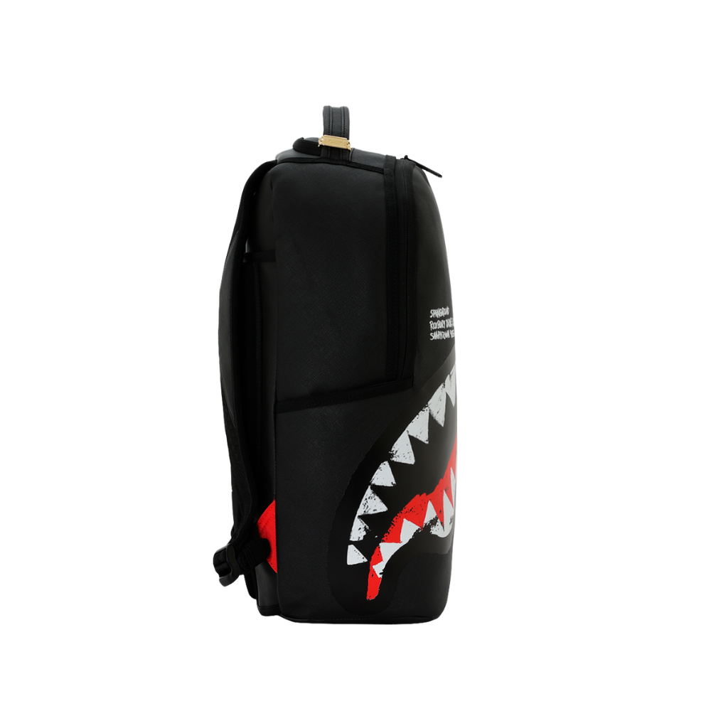 Sprayground Shark Central Black Embroidered Shark DLXSV Backpack