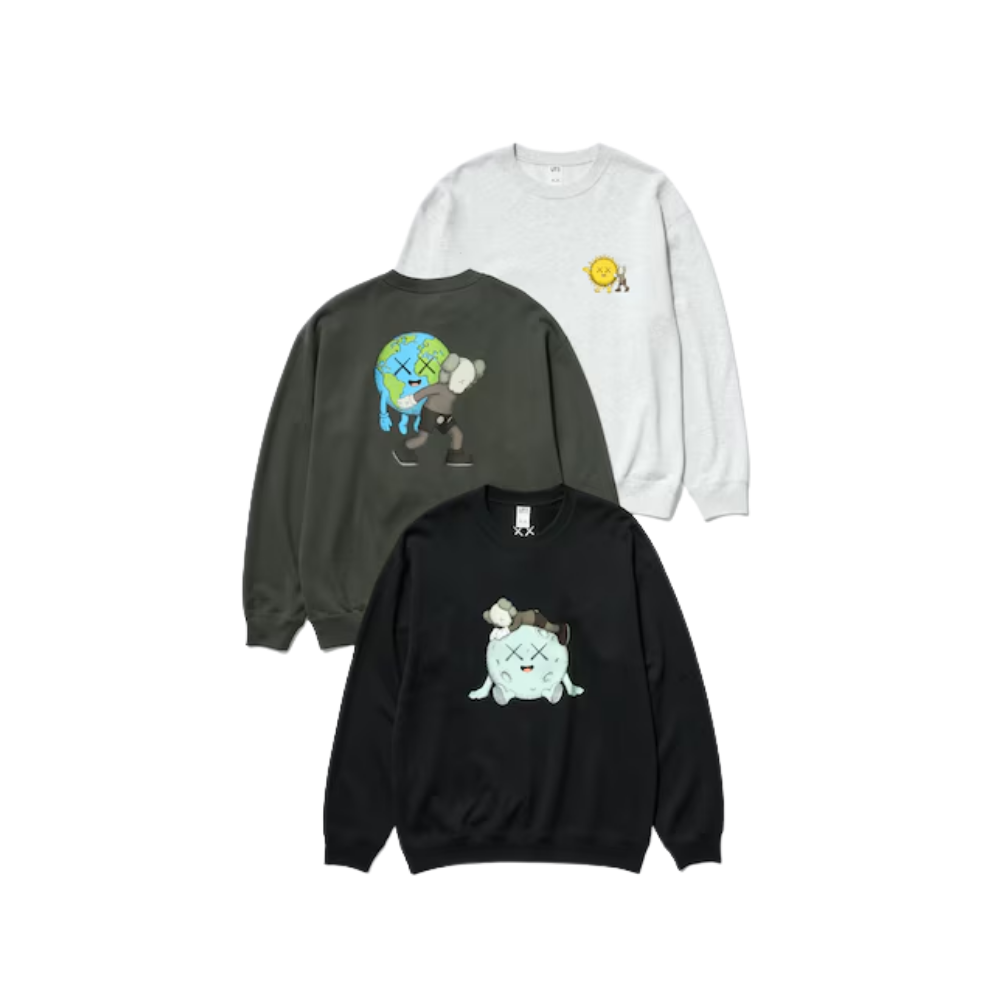 Uniqlo 'KAWS UNIVERSE' Earth & Companion Back Sweatshirt - Gray - Unisex