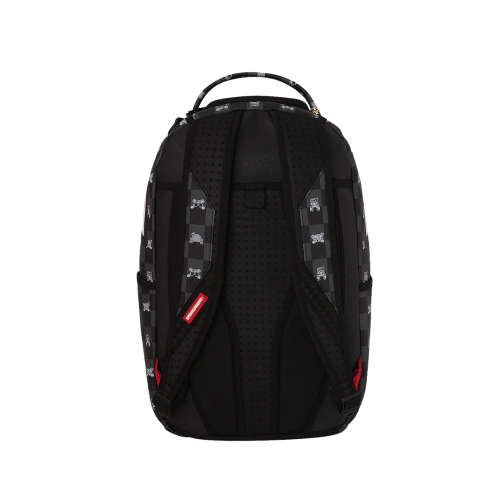 Sprayground Gray Peeking Character Check Backpack